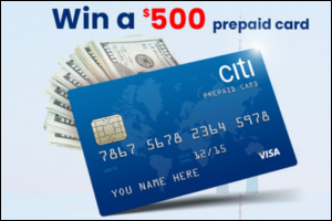 Win a $500 Citibank Prepaid Card